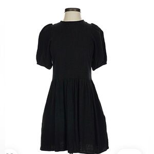 Lisa Says Gah|| Black Linen Peplum Mini Dress, Size Medium. Worn Once